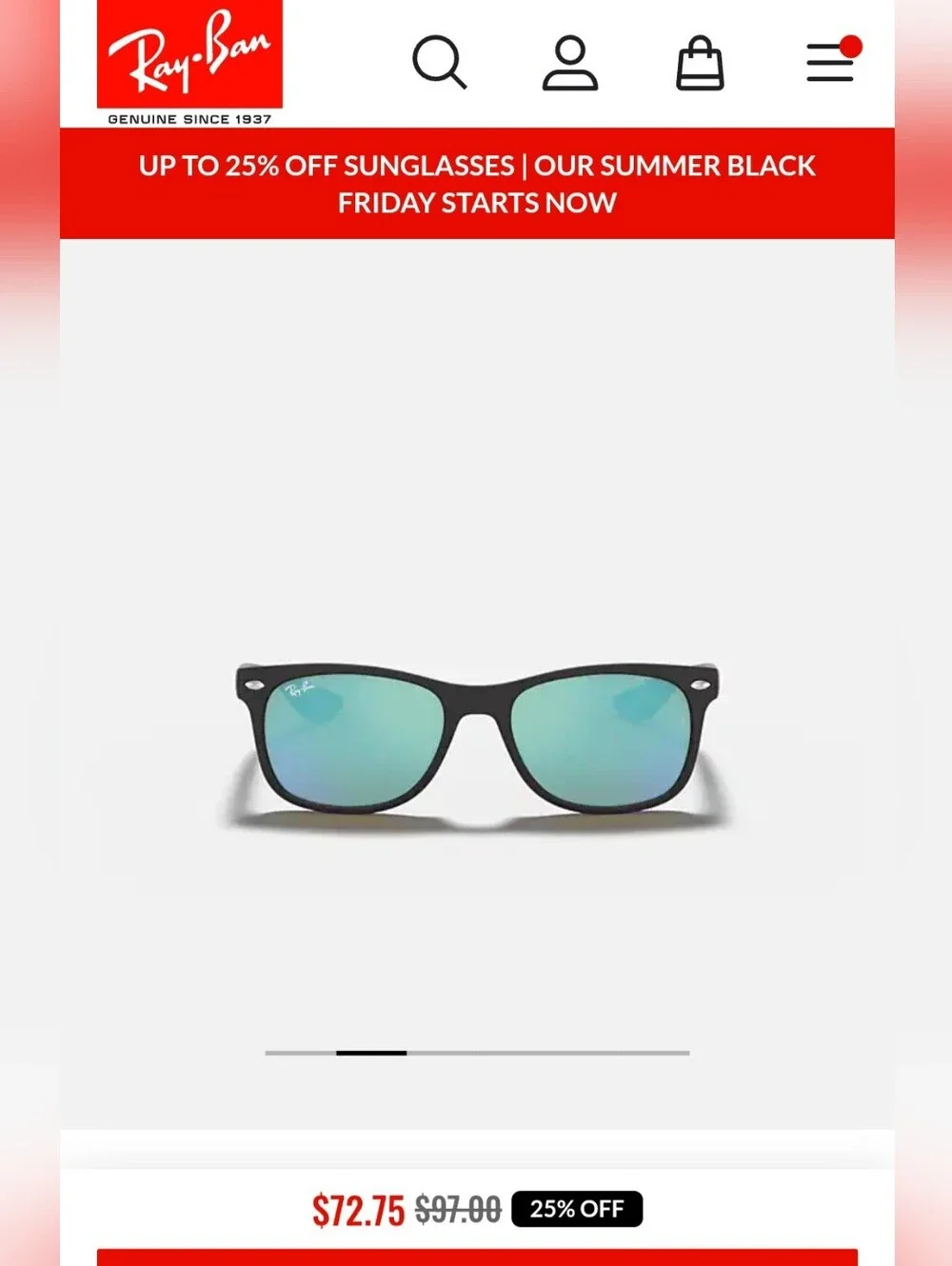 Kids Ray-Ban Black Sunglasses